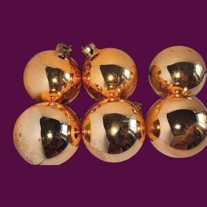 Lot of 6• Vintage RAUSCH Christmas Ornaments Holiday Xmas Gold Original Caps SfP